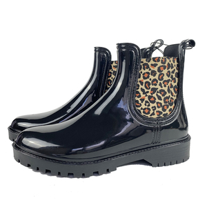 Bottes <span class=keywords><strong>Wellington</strong></span> tendance pour femme, en PVC imperméable, imprimé artistique Chelsea, doublure en peau <span class=keywords><strong>de</strong></span> mouton, pour la chasse, l'hiver, l'extérieur et le jardinage - Product Image 2