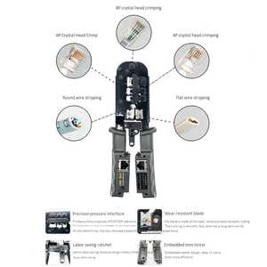 Multifunktions-Crimp zange Crimp zange mit <span class=keywords><strong>Tester</strong></span>-Netzwerk werkzeug Hand zange für 4P 6P 8P-Anschluss - Product Image 5