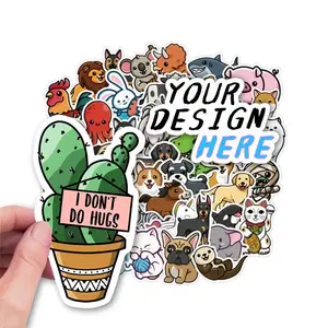 Hot-selling Special-shaped Sheet Labels Support Custom Cool Cartoon Aliens Decoration Suitcase Notebook Die-cut Labels