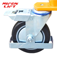 MIFONLIFT Mini gerbeur semi-électrique portable avec hauteur de levage de 1500 mm, 1700 mm, 2000 mm, capacité de 100 kg, 150 kg