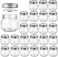 Pot Mason en fer blanc rustique et écologique de 8 oz avec couvercle en deux parties, logo personnalisé, pots en verre durables pour confiture, miel, aliments pour bébés, bougies