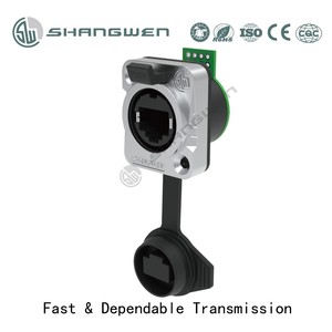 Ethernet-Gehäuse anschluss stecker Ip65 Wasserdichter Rj45-Panel-Steckverbinder Zeilen typ - Product Image 3