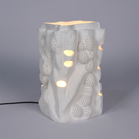 Lampe de table LED écologique en céramique poreuse à pois multicolores, style ferme moderne simple, pour salon