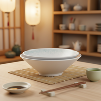 Bol à ramen rond blanc en mélamine de 7,7 pouces, impression personnalisée OEM, neuf