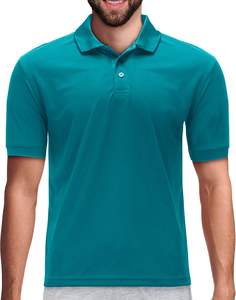 Camisas tácticas Piqué Golf deporte Absorbe la humedad Rendimiento Polo de golf de manga corta Polo de ajuste regular suave - Product Image 1