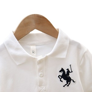 Polo in cotone ricamato oversize da bambino con colletto a risvolto e maniche corte, <span class=keywords><strong>abbigliamento</strong></span> estivo per neonati - Product Image 5