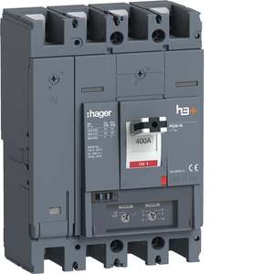 HNW401DR ปรับแต่งได้ด้วยเซอร์กิตเบรกเกอร์แบบหล่อขึ้นรูป Hagers รุ่น h3+ P630 TM 4P 400A 40kA แบบปรับได้พร้อมระบบ Neutral - Product Image 1
