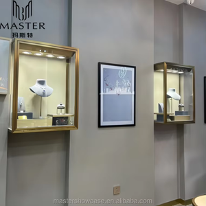 Espositore da Parete MASTER per Collane e Gioielli con Finitura in Ottone Dorato, Vetrine per Gioielli da Parete - Product Image 2