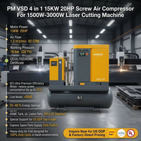 Compresseur d'air rotatif à vis PM VSD 4-en-1 Airhorse 10HP avec réservoir ASME de 300L (80 gallons), sécheur et filtres, certifié CE pour atelier CNC