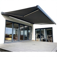 Auvent rétractable complet motorisé pour jardin, voiles d'ombrage en tissu acrylique, structure en alliage d'aluminium pour patio et balcon