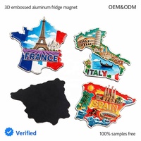 Imán de Refrigerador con Mapa Europeo en Aluminio 3D en Relieve, 2x3 Pulgadas, Contorno de Francia, Italia, España, Recuerdo Duradero para Cocina, Bar, Regalo