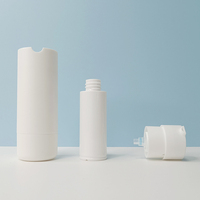 Flacon pompe pulvérisateur sans air rotatif avec logo personnalisé, blanc mat, réutilisable, en plastique ABS, avec bouchon à vis pour cosmétiques et soins de la peau