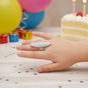 Anello elasticizzato in cristallo AB, - Product Image 4