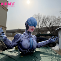 Robot féminin gonflable de 4 m de haut pour décorations de fête, style cyberpunk, robot IA personnalisé