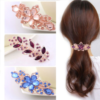 Barrette à cheveux en cristal de fleur, pinces à cheveux en strass, accessoires de cheveux ornés de bijoux