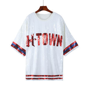 Vestido Camisero de Lentejuelas para <span class=keywords><strong>Mujer</strong></span>, Camiseta de Lentejuelas con Temática de Equipo de Fútbol para Fiestas Navideñas, Ideal para Halloween y Navidad - Product Image 3