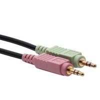 Cable Conmutador KVM USB VGA 4 en 1 con Audio/Micrófono, Revestimiento de PVC, Compatible con Reproductor de DVD