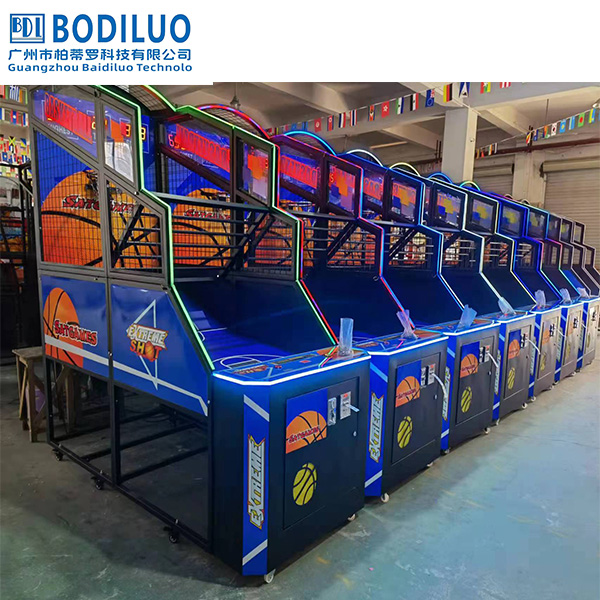 Coin-Operated Indoor Sports Entertainment Basketball Machine 1-Year Warranty Competitive Shooting Equipment English Metal
