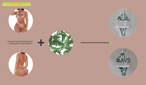 カスタム新デザイントライアングルセクシービキニメーカー女性用2ピース水着ハイウエスト水着 - Product Image 6