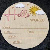 Signes d'annonce de bébé 3D/gravés Sexe Révéler le signe d'annonce de bébé Hello World