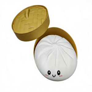Juguete de simulación de panecillo al vapor de 25 cm, súper grande, con música de amasado, bola de harina de descompresión, de rebote lento, para toda la familia, con forma de vaporera - Product Image 3