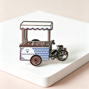 Épinglette personnalisée en émail dur, mini-vélo, chariot de nourriture, avec impression sérigraphiée - Product Image 4