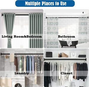 Tringle à rideau sans perçage, télescopique de 60 à 120 cm, rail de douche réglable, rail à rideau pour fenêtres, armoire, salle de bain, vente par correspondance - Product Image 6