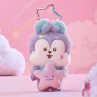 Porte-clés en peluche Kawaii BT, motif fleur rose, pendentif animal en peluche mignon, breloque de sac, cadeau pour les fans
