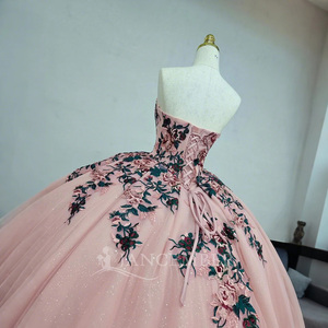 For Jancember ANY02 Sweetheart Lace Floral Evening Party Floor-Length Ball Gown Glitter Beading Crystal <b>Appliques</b> for Debutants - Product Image 4