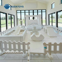 AUDATOYS Ensemble de jeux souples en PVC et mousse blanc pour intérieur/extérieur, équipement de jeux souples pour enfants, portable pour la location de fêtes