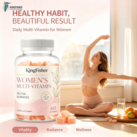 Gummies multivitaminées sans sucre pour femmes, saveur fruitée naturelle, pour le bien-être quotidien et le soutien du système immunitaire (OEM/ODM)