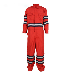 100% Cotton Red <strong>Waterproof</strong> Breathable Flame Resistant Workwear Coverall Zip Front Overall <strong>Boiler</strong> <strong>Suit</strong> Welder's Safety Uniform - Product Image 2
