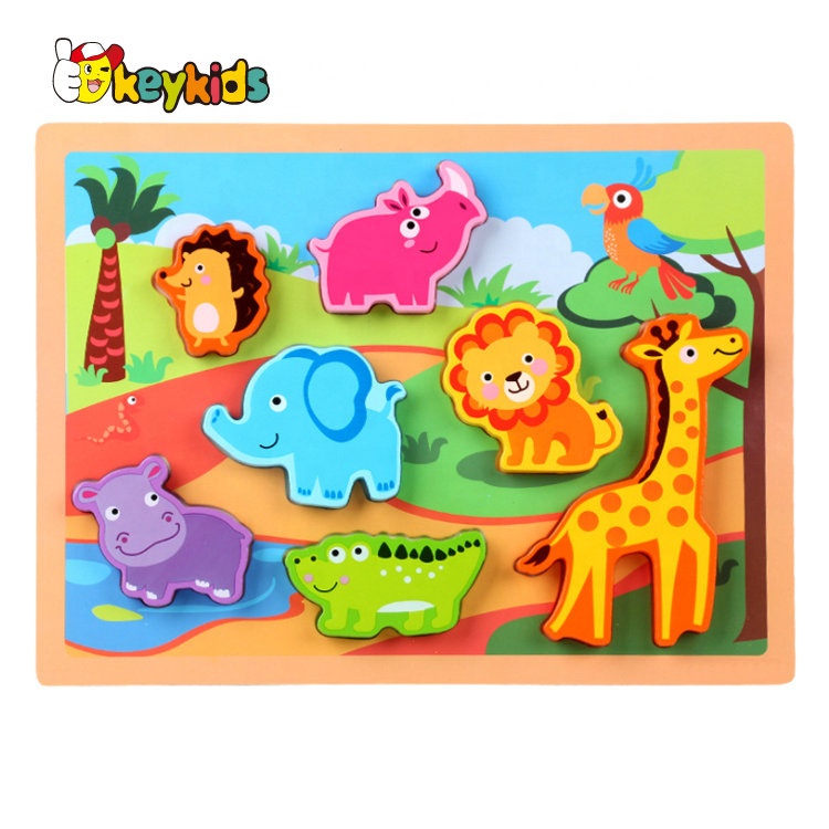 Aanpassen Mini Houten Chunky Animal Puzzel Voor Kinderen W14D109