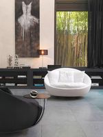 Fauteuil Pivotant en Tissu Design, Chaise de Salon Moderne de Luxe Léger, Fauteuil Paresseux Haut de Gamme pour Balcon