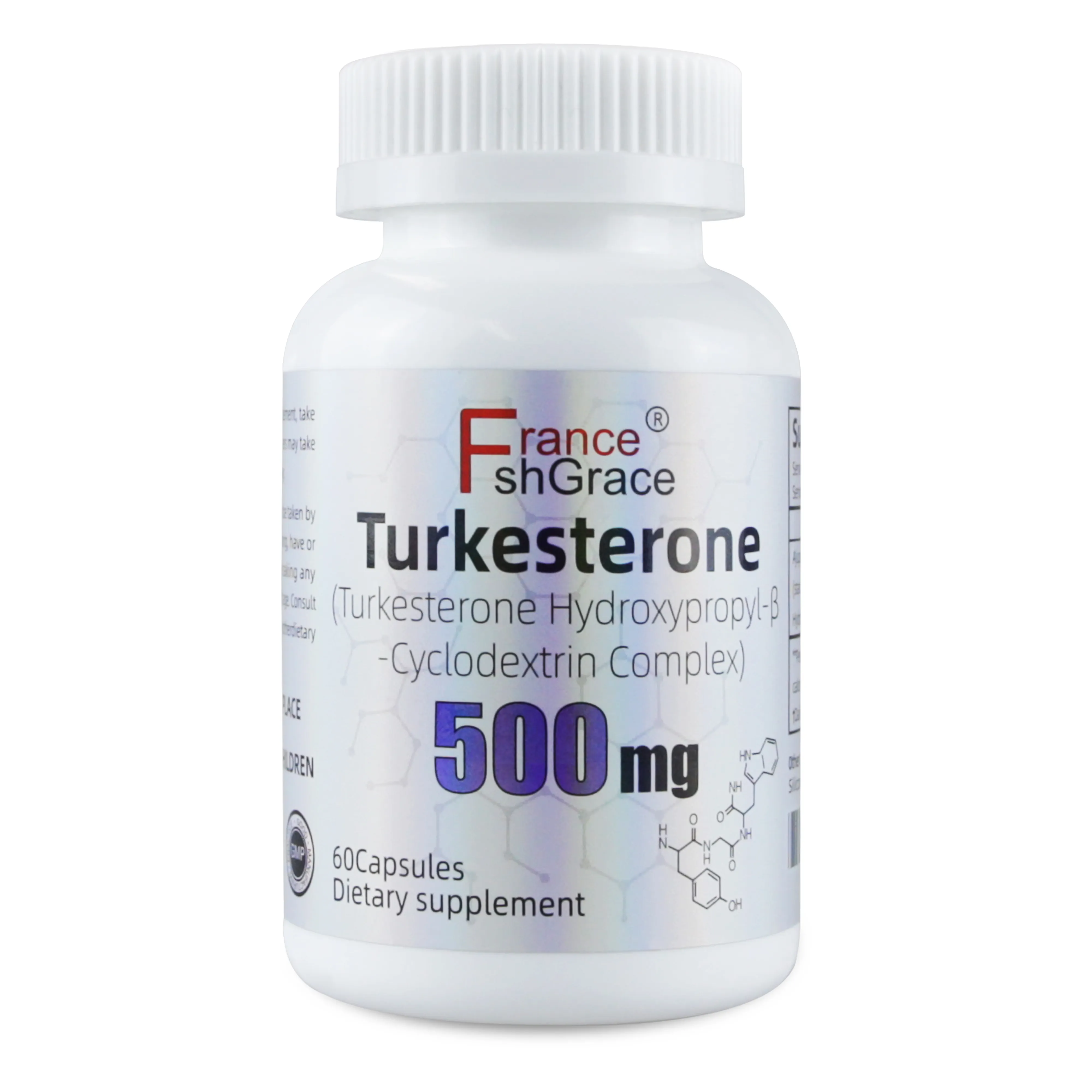 Suplemen diet anabolik alami Turkesterone, campuran akselerator otot 500mg 60 Kapsul sayuran