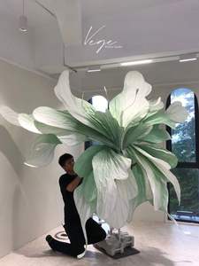 Scenografia di scena di scena di nozze oggetti di scena giganteschi fatti a mano in carta artistica a forma di onda nastro lungo - Product Image 4