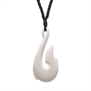 <span class=keywords><strong>Collier</strong></span> pendentif hameçon en os de yak <span class=keywords><strong>blanc</strong></span> ivoire fait main, 4,8x2,3 cm, motif tribal Maori, chaîne en corde unisexe, cadeau pour les amateurs de <span class=keywords><strong>surf</strong></span> - Product Image 3