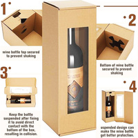 Boîte Cadeau en Carton Kraft Marron Ondulé avec Fenêtre pour Bouteille de Vin – Vente en Gros Direct Usine