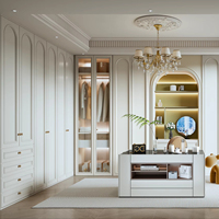 Armoire Walk-in Lesso Home au design français avec portes battantes, meuble moderne en bois pour chambre et salon, écologique