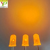Diode LED scintillante ronde jaune de 5 mm de bonne qualité avec lentille diffuse laiteuse et longues pattes pour bougies, 1000 pièces par sac