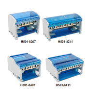 Conector de Bloque de Terminales para Caja de Distribución de Energía en Riel DIN de Cobre de 6 Polos SiRON Serie H501 500V/125A