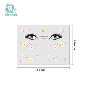 Rocooart último Sexy pequeña Daisy flor cara peca hacer temporales del tatuaje etiqueta engomada del tatuaje fiesta de belleza ceja del tatuaje pegatinas - Product Image 3