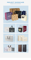 Sacs en papier kraft classiques avec impression numérique, poignée en corde de coton, solutions d'emballage personnalisées avec logo pour cadeaux