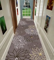 Tapis de couloir en velours cristal à motif géométrique personnalisé, design moderne et élégant, imprimé par transfert thermique, antidérapant, à poils ras, résistant au feu
