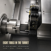 Tour CNC pour la production de petites pièces métalliques, tour à tourelle M10 avec contre-pointe pour ateliers et tournage en série, broche A2-4