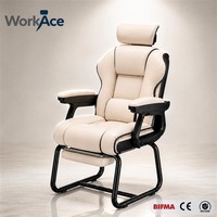 Chaise de bureau en cuir avec coussin à bords renforcés, contemporaine, certifiée EN1335, vente directe d'usine, durable, facile à nettoyer, modèle exécutif