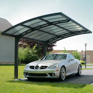 Wind resistant carport structure metal frame steel car parking shade canopy with sides