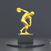 Statue d'homme sportif personnalisée en métal plaqué or/argent Conception 3D pour l'événement Souvenirs de récipiendaire de récompenses Produit artisanal en métal de qualité supérieure