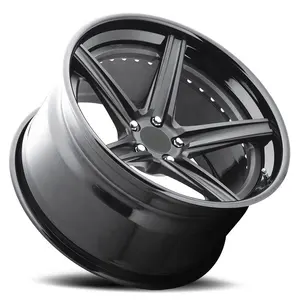 Wheelux custom18-22 इंच लक्जरी अनुकूलन 2 टुकड़ा जाली गहरी होंठ काले अवतल कार पहियों रिम यात्री कार टायर