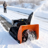 Souffleuse à neige télécommandée avec réglage de hauteur à distance et pneus antidérapants pour les bords des pistes aéroportuaires